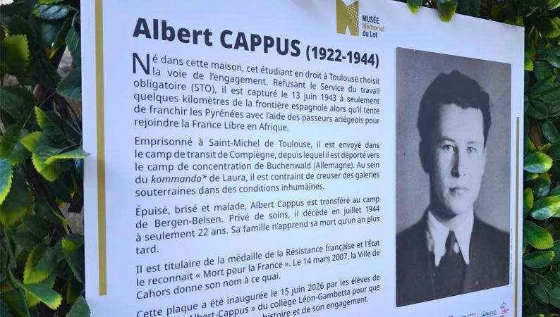 Une plaque mémorielle sur la maison natale d’Albert Cappus