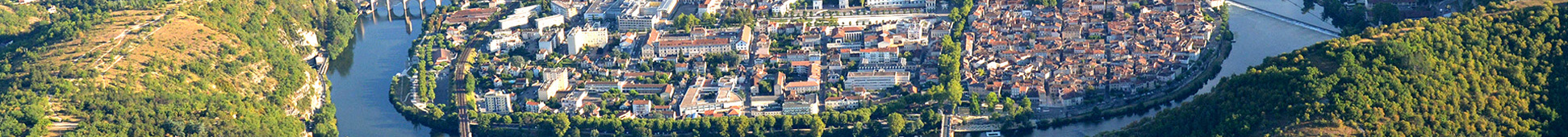 Ville de Cahors vue de haut
